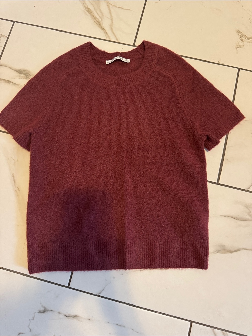 Abercrombie & Fitch Crewneck Sweater in Burgundy